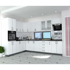 Bucatarie Zebra alba / Fronturi MDF alb drept - Varianta 4